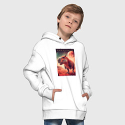 Толстовка оверсайз детская Капизавр - мем, цвет: белый — фото 2