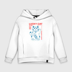 Толстовка оверсайз детская Maneki neko, цвет: белый