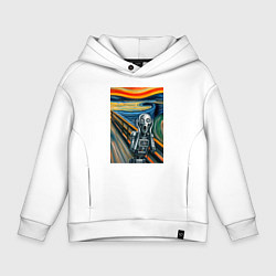 Толстовка оверсайз детская Робот кричит - мем нейросеть, цвет: белый