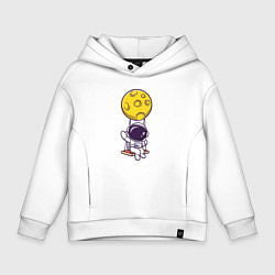 Толстовка оверсайз детская Лунные качели, цвет: белый