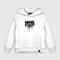 Толстовка оверсайз детская MMA боец черной краской, цвет: белый