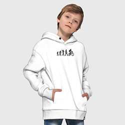 Толстовка оверсайз детская Велоэволюция, цвет: белый — фото 2