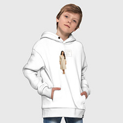 Толстовка оверсайз детская Lana Del Rey в белом платье, цвет: белый — фото 2