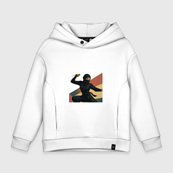 Толстовка оверсайз детская Ниндзя девушка, цвет: белый