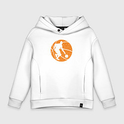 Толстовка оверсайз детская Basket man, цвет: белый