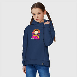 Толстовка оверсайз детская Girl squid game, цвет: тёмно-синий — фото 2