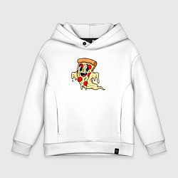Толстовка оверсайз детская Призрачная пицца, цвет: белый