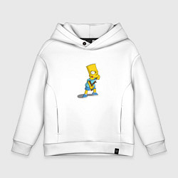 Толстовка оверсайз детская Барт Симпсон с рогаткой, цвет: белый