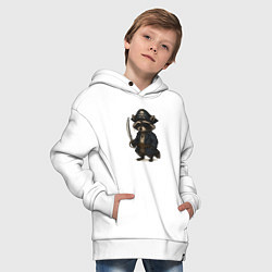 Толстовка оверсайз детская Енот пират, цвет: белый — фото 2