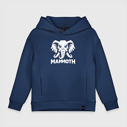 Толстовка оверсайз детская Мамонт с грозным взглядом, цвет: тёмно-синий