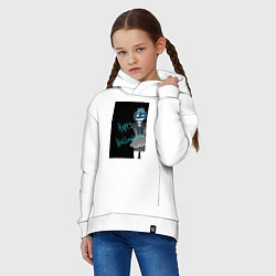 Толстовка оверсайз детская Хэллоуин тыквенная ночь, цвет: белый — фото 2