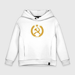 Толстовка оверсайз детская Герб - СССР, цвет: белый
