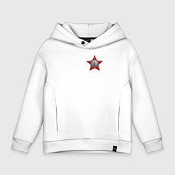 Толстовка оверсайз детская Значок героев, цвет: белый