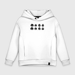 Толстовка оверсайз детская Черные тыквы на Хэллоуин, цвет: белый
