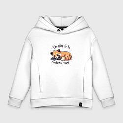 Толстовка оверсайз детская Очень ленивый нот, цвет: белый