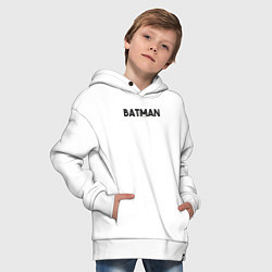 Толстовка оверсайз детская Batman eyes, цвет: белый — фото 2