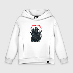 Толстовка оверсайз детская Metallica волки, цвет: белый