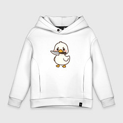 Толстовка оверсайз детская Утенок с ножом, цвет: белый