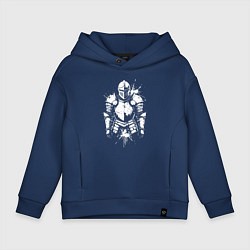 Толстовка оверсайз детская Доспехи рыцаря граффити, цвет: тёмно-синий
