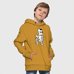Толстовка оверсайз детская Bart Simpsons Zombie, цвет: горчичный — фото 2