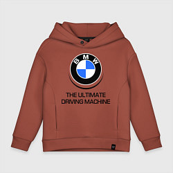 Толстовка оверсайз детская BMW Driving Machine, цвет: кирпичный