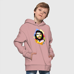 Толстовка оверсайз детская Che Guevara Art, цвет: пыльно-розовый — фото 2