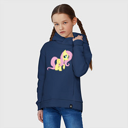 Толстовка оверсайз детская Пони пегас Флаттершай, цвет: тёмно-синий — фото 2