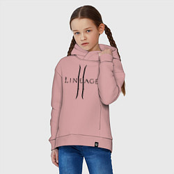 Толстовка оверсайз детская Lineage logo, цвет: пыльно-розовый — фото 2