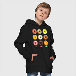 Толстовка оверсайз детская Donut Worry, цвет: черный — фото 2