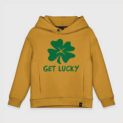 Толстовка оверсайз детская Get lucky, цвет: горчичный