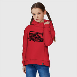 Толстовка оверсайз детская BMW E34, цвет: красный — фото 2