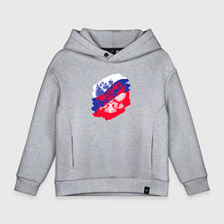 Толстовка оверсайз детская Россия, цвет: меланж