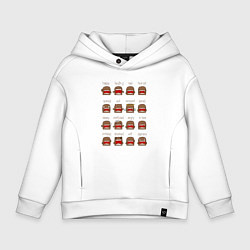 Толстовка оверсайз детская Domo Kun, цвет: белый