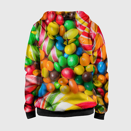 Детская толстовка на молнии Сладкие конфетки / 3D-Черный – фото 2