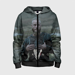 Толстовка на молнии детская Vikings: Ragnarr Lodbrok, цвет: 3D-черный