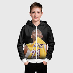 Толстовка на молнии детская Kobe Bryant, цвет: 3D-белый — фото 2