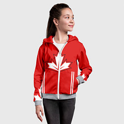 Толстовка на молнии детская Сборная Канады: домашняя форма, цвет: 3D-меланж — фото 2