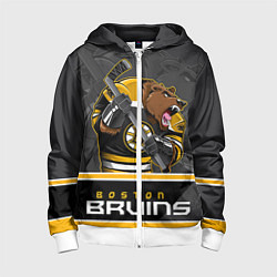 Толстовка на молнии детская Boston Bruins, цвет: 3D-белый