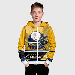 Толстовка на молнии детская Buffalo Sabres, цвет: 3D-белый — фото 2