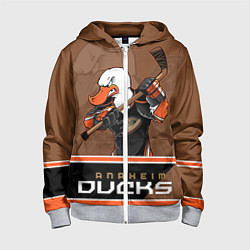 Толстовка на молнии детская Anaheim Ducks, цвет: 3D-меланж