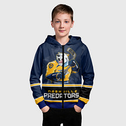Толстовка на молнии детская Nashville Predators, цвет: 3D-синий — фото 2