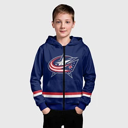 Толстовка на молнии детская Columbus Blue Jackets, цвет: 3D-синий — фото 2