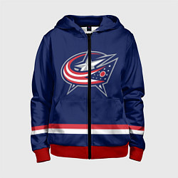 Толстовка на молнии детская Columbus Blue Jackets, цвет: 3D-красный