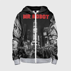 Толстовка на молнии детская Mr. Robot City, цвет: 3D-меланж