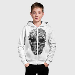 Толстовка на молнии детская Череп, цвет: 3D-белый — фото 2