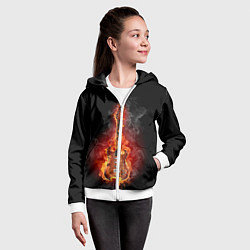 Толстовка на молнии детская Адская гитара, цвет: 3D-белый — фото 2