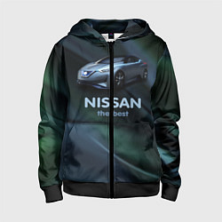 Толстовка на молнии детская Nissan the best, цвет: 3D-черный