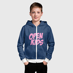 Толстовка на молнии детская Open kids, цвет: 3D-белый — фото 2