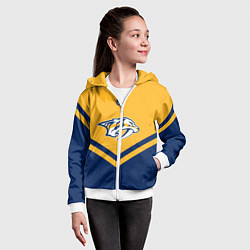 Толстовка на молнии детская NHL: Nashville Predators, цвет: 3D-белый — фото 2