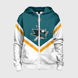 Толстовка на молнии детская NHL: San Jose Sharks, цвет: 3D-белый